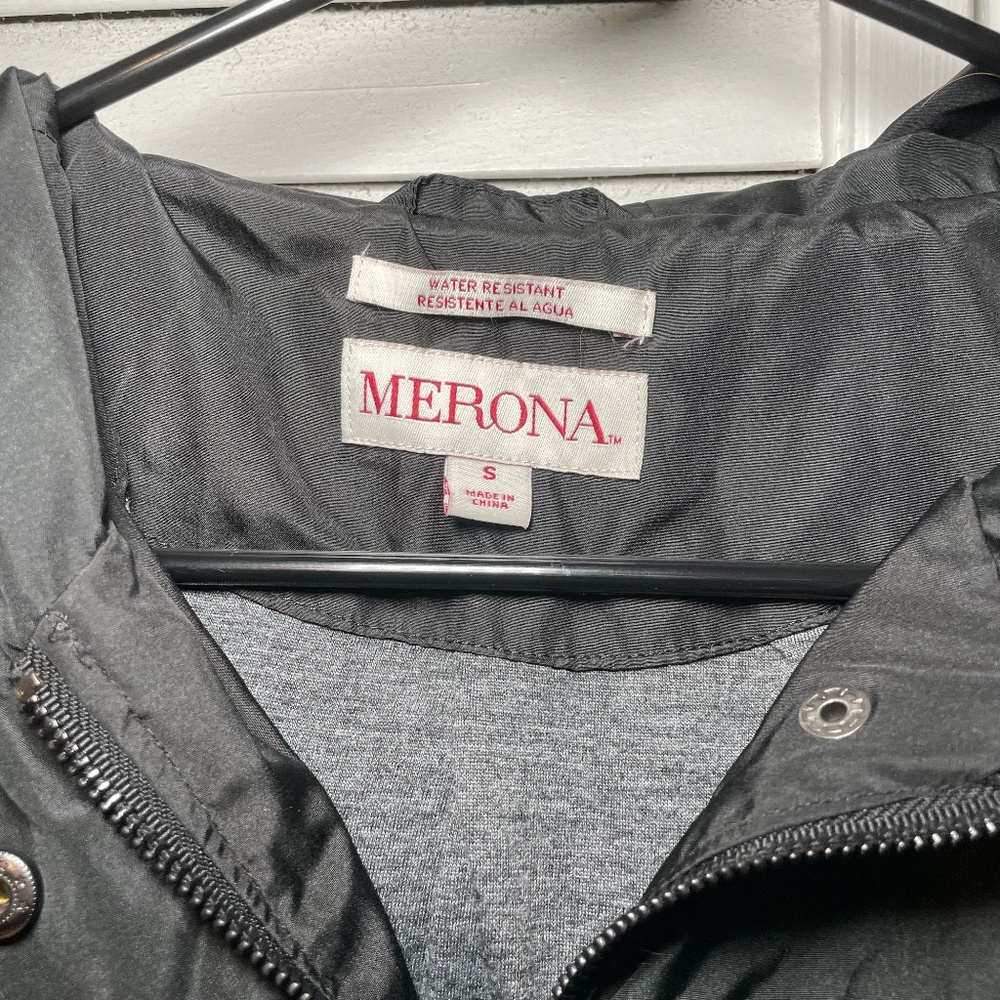 Women's Small Merona Black Raincoat/Rain jacket